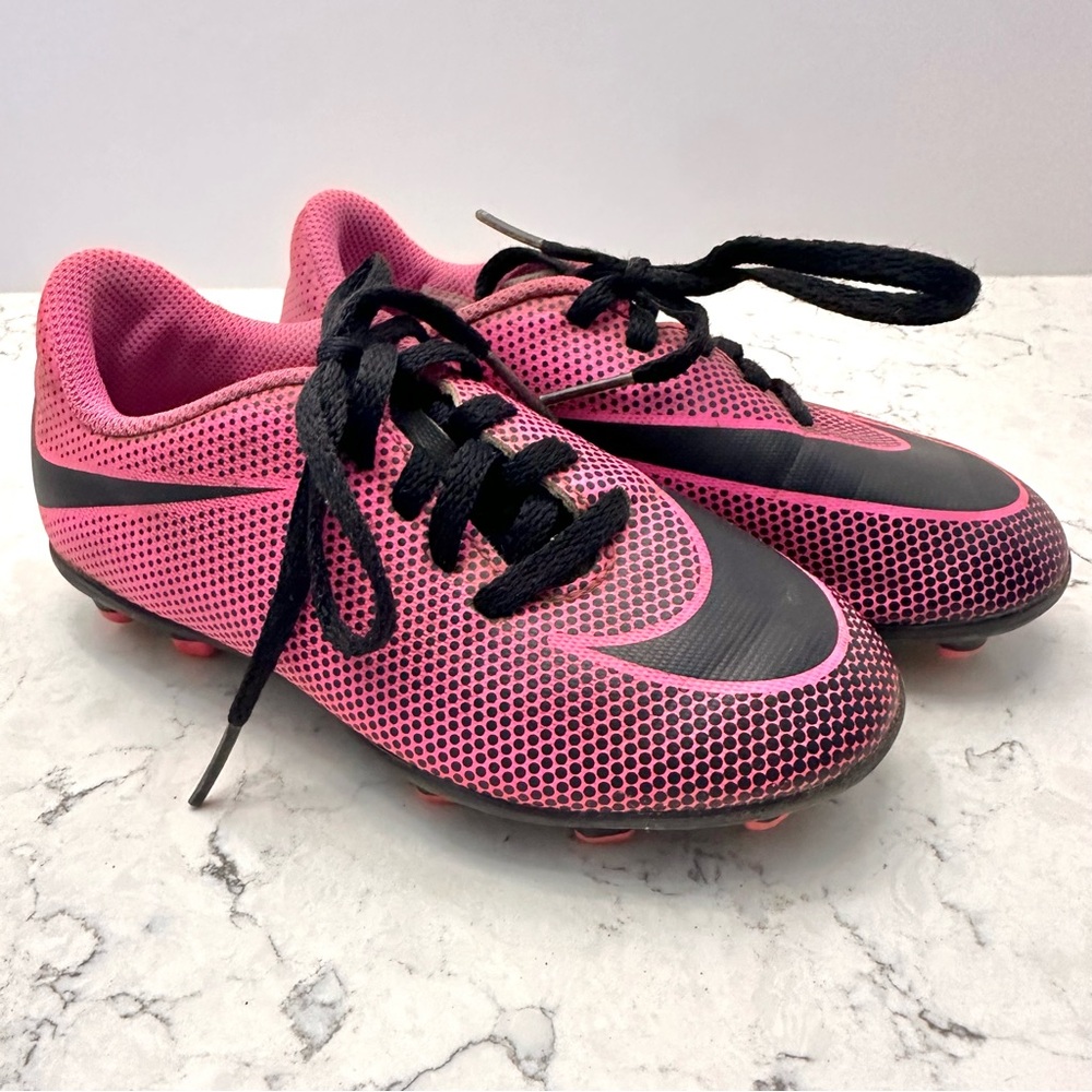 Nike Kids 11C Hot Pink Black Jr Bravata II Soccer Cleats 844442-600